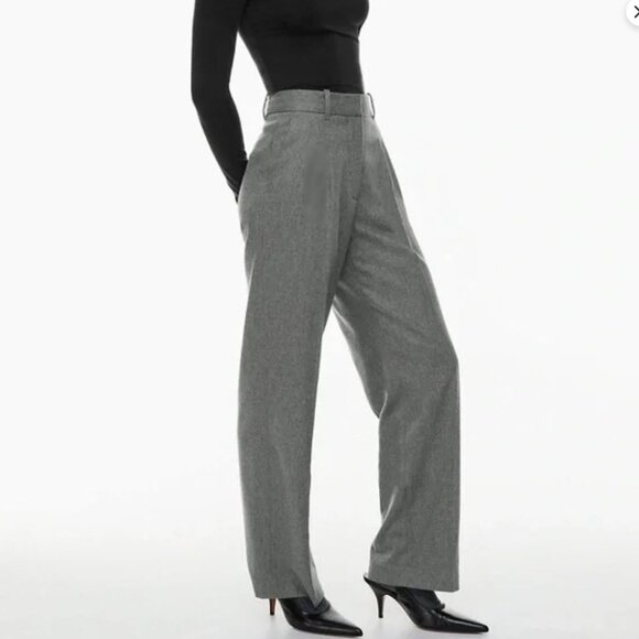 Aritzia Wilfred Gray Plaid Wide Leg Pants - Picture 3 of 14